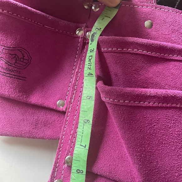NWOT Leather Tool Belt Pouch Heavy Duty Suede buckle closure adjustable PINK - Picture 6 of 8